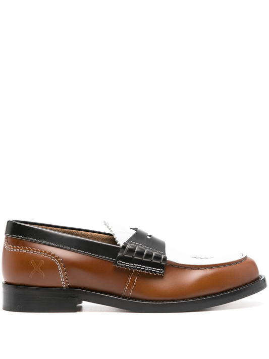 colourblock leather loafers