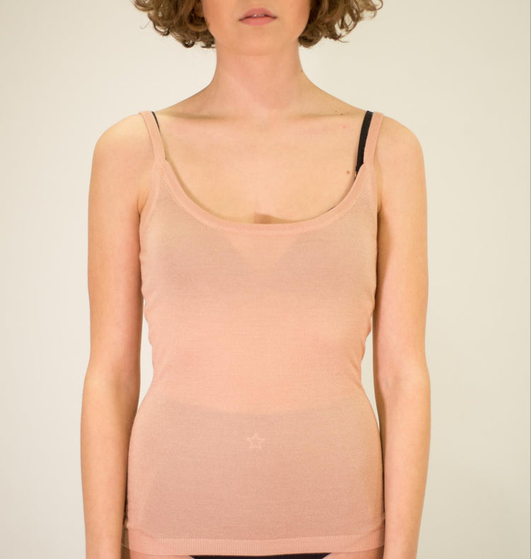 LA ROSE tank cash/silk LIGHT PINK