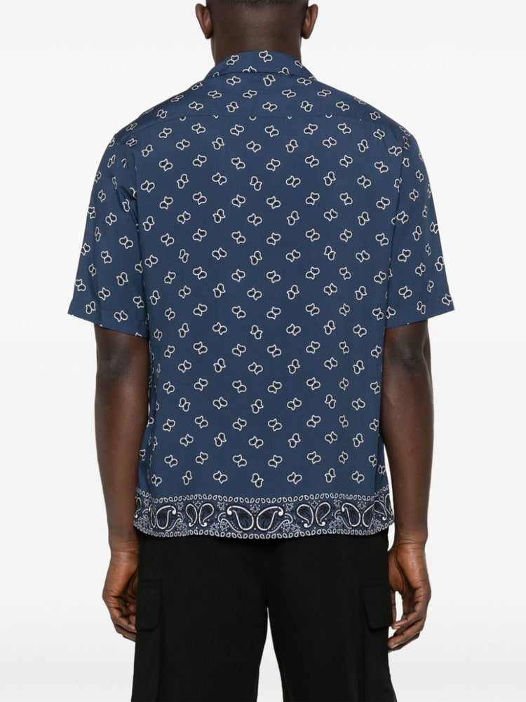 paisley-print bowling shirt