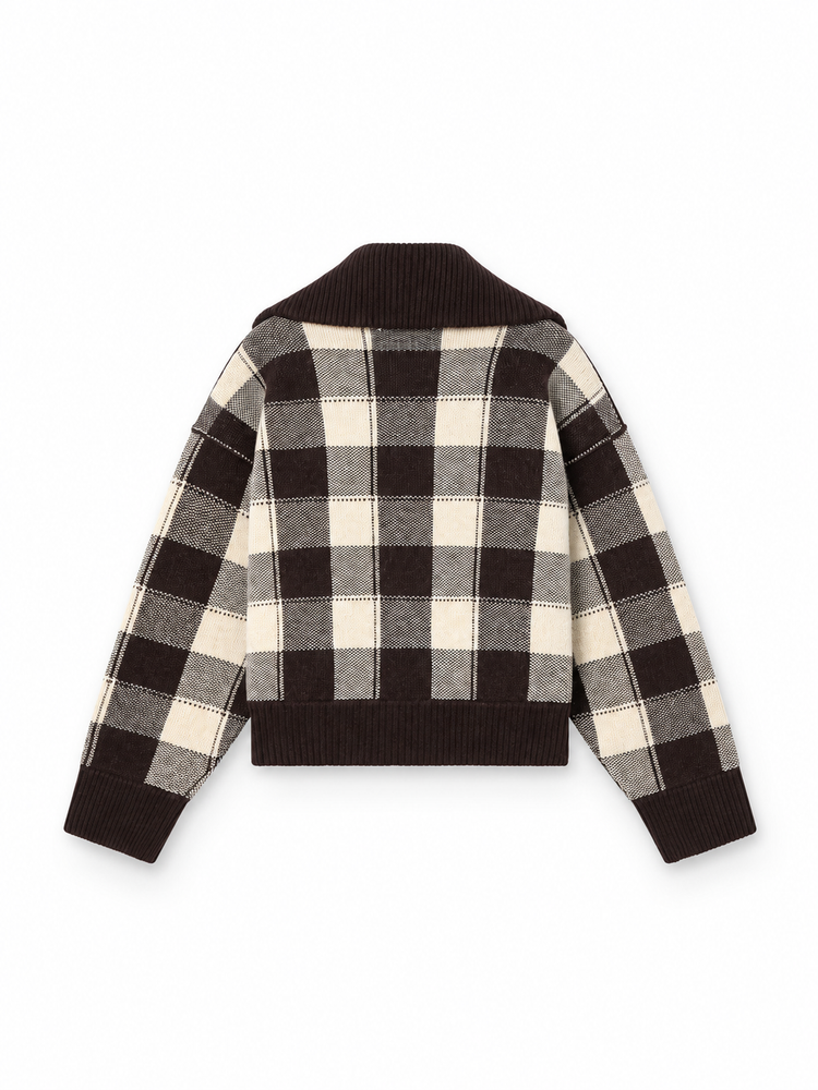 JOURNEY W'S KNIT DRESS RACHELLE WOOL CHECK JACQUARD