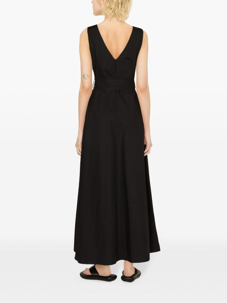 V-neck flared maxi dress