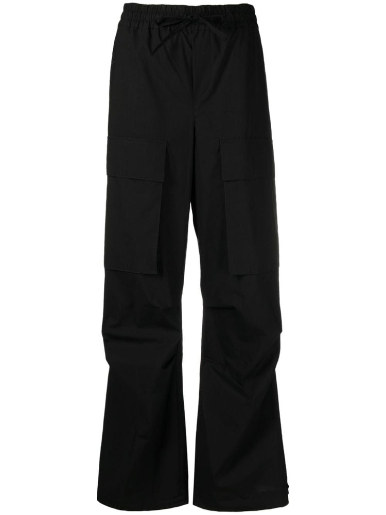 cargo-pockets cotton trousers