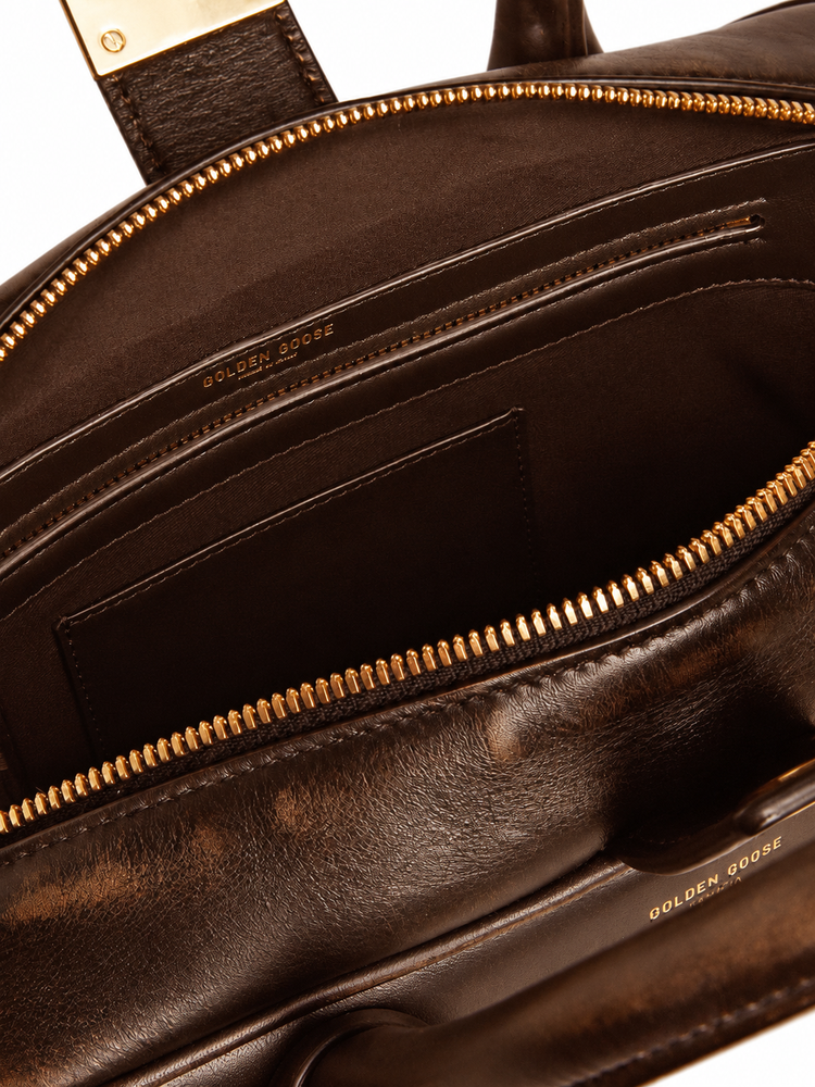 VITA BAG NEW VINTAGE LEATHER BODY GOLD METAL DETAILS