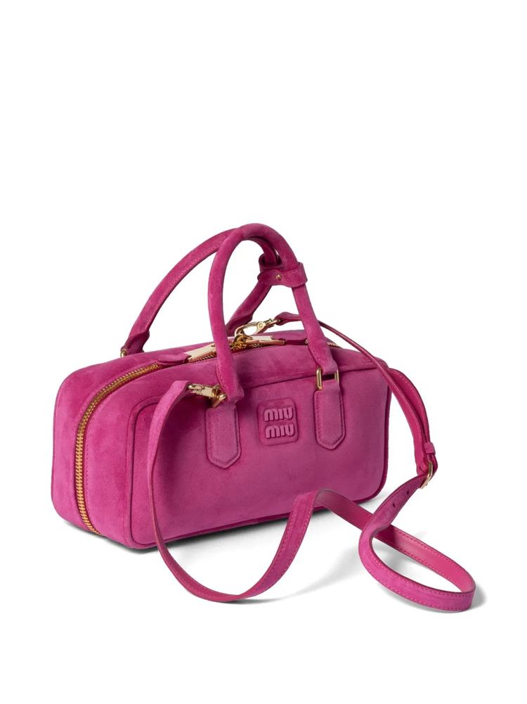 Arcadie padded suede top-handle bag