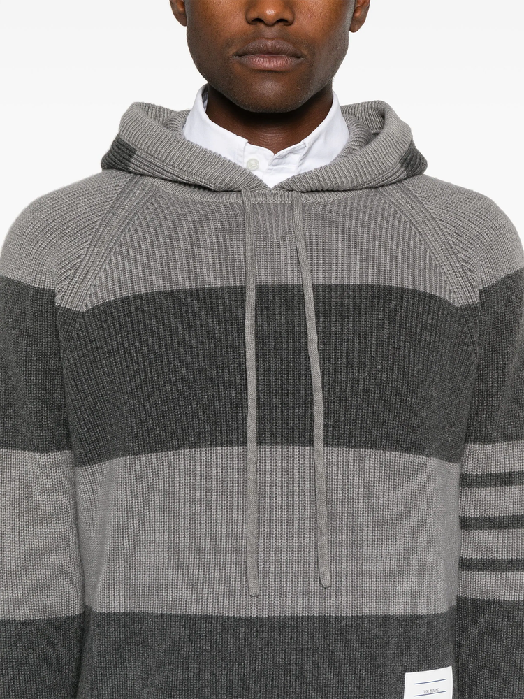 striped knitted hoodie