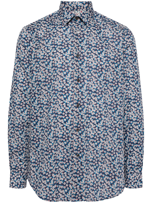 floral-print organic cotton shirt