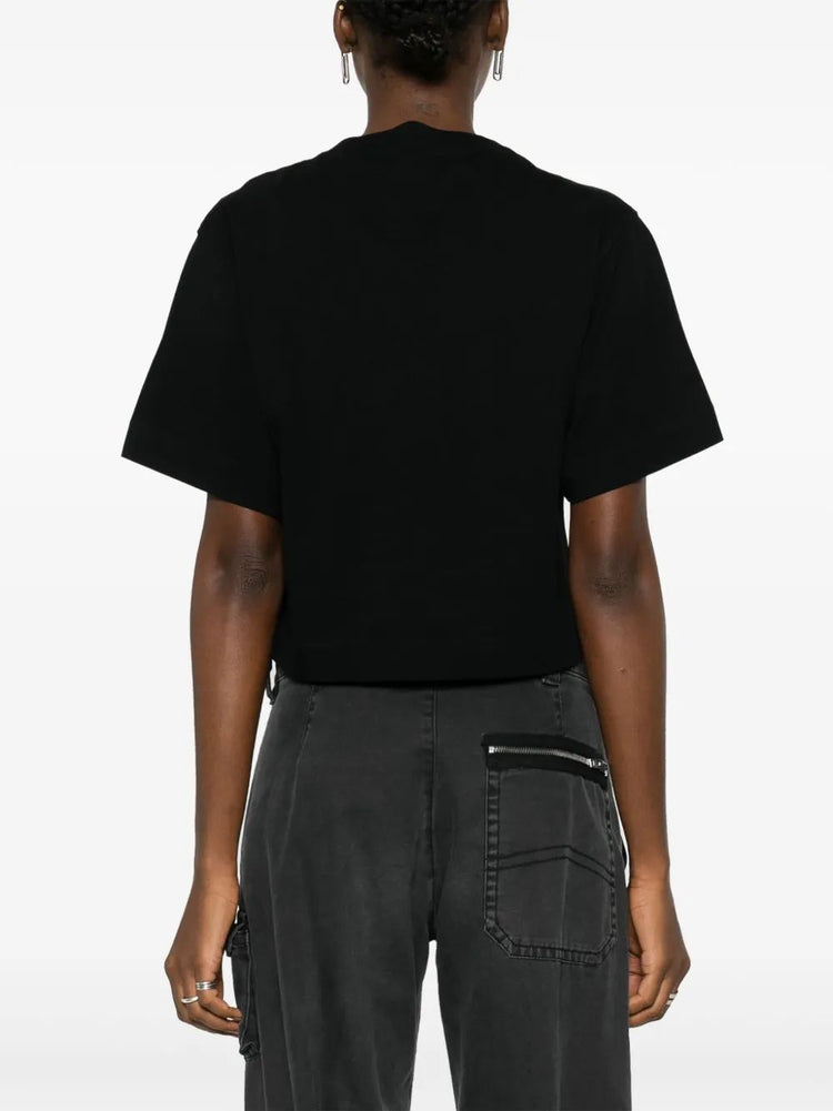 BIG LOGO BOOKISH CROP TEE WHITE BLACK