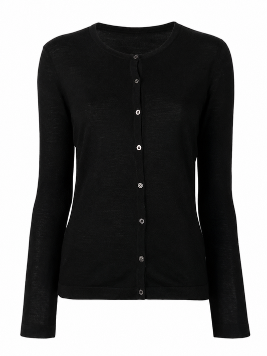 Round neck cardigan