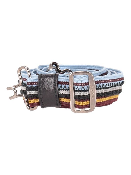 PRADA logo-engraved thin colourful belt