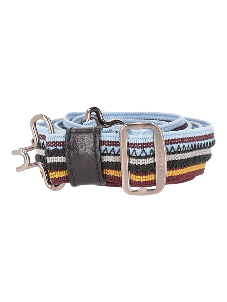 PRADA logo-engraved thin colourful belt