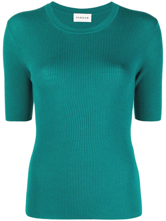 PAROSH short sleeved round-neck knit top