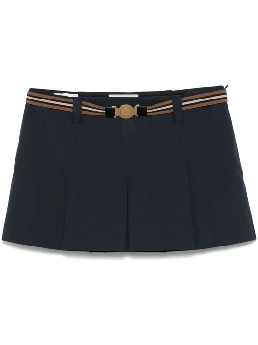pleated mini skirt