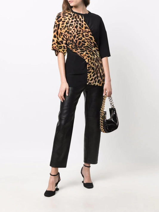 STELLA McCARTNEY cheetah print panel T-shirt