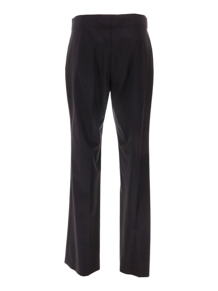 front-slit straight-leg trousers