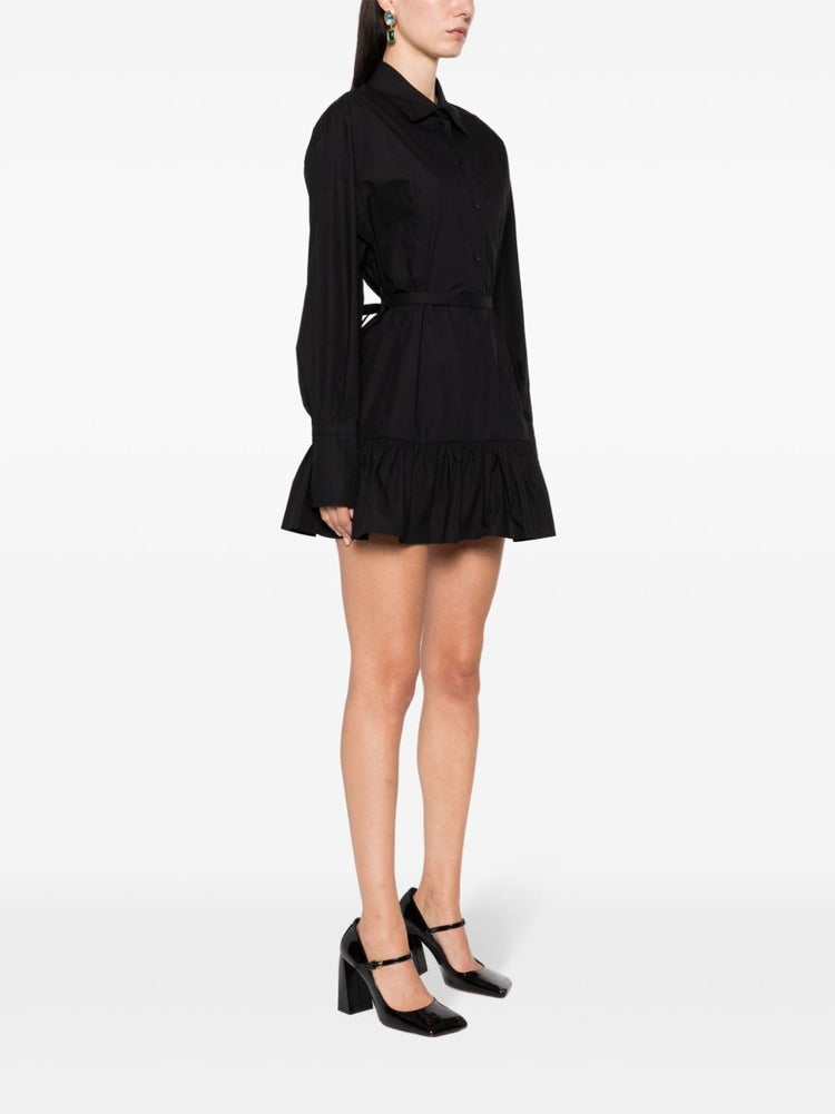 ruffled mini shirt dress