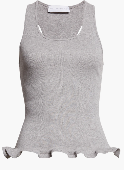 FRILLED HEM RIB TANK