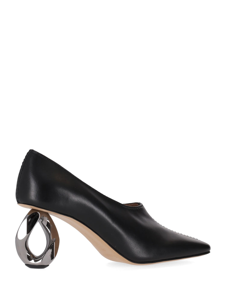 STITCH CHAIN HEEL PUMP W