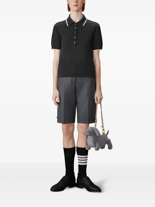 BROWNE. 65 JERSEY INTARSIA CLASSIC SS POLO IN CASHMERE