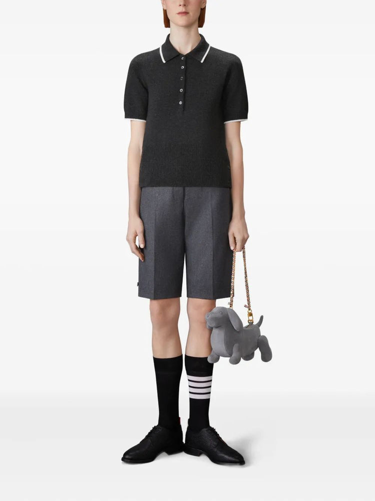 BROWNE. 65 JERSEY INTARSIA CLASSIC SS POLO IN CASHMERE