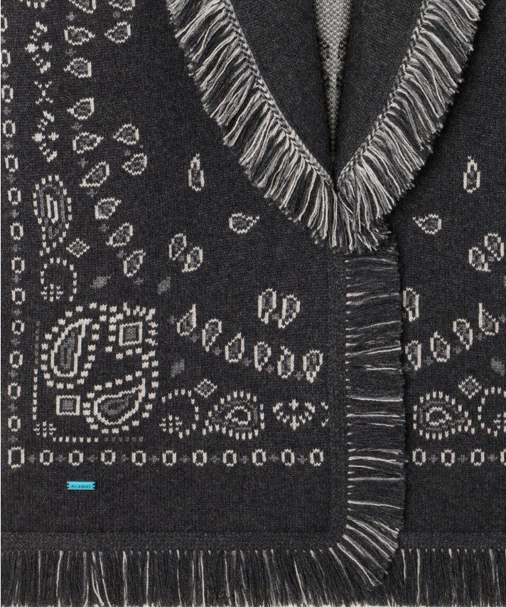 CARDIGAN JACQUARD BANDANA CHARCOAL/MULTI