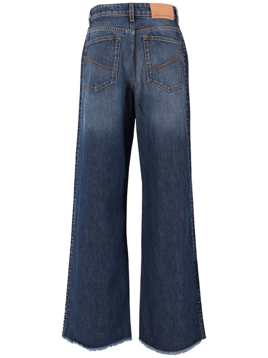 SIDE WAISTBAND DET WIDE LEG JEAN