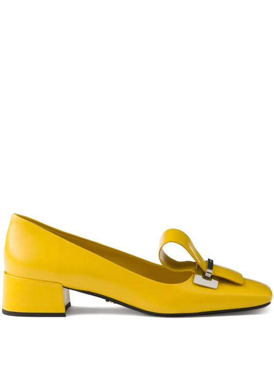 35mm brushed-leather pumps