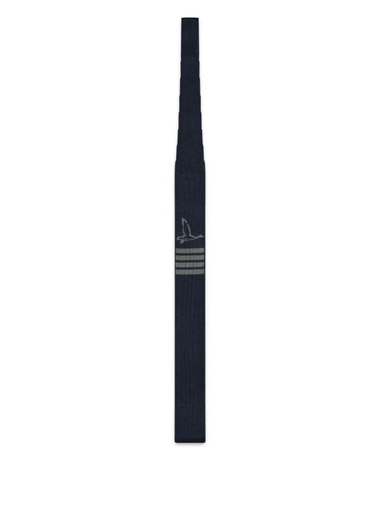 GEESE ICON JACQUARD KNIT TIE IN SILK W/ 4 BAR STRIPE