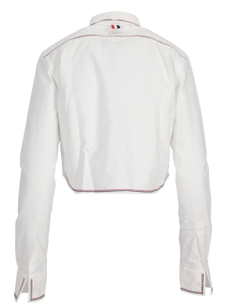 LONG SLEEVE CLASSIC CROPPED POINT COLLAR SHIRT W/ RWB GG FRAMING IN OXFORD