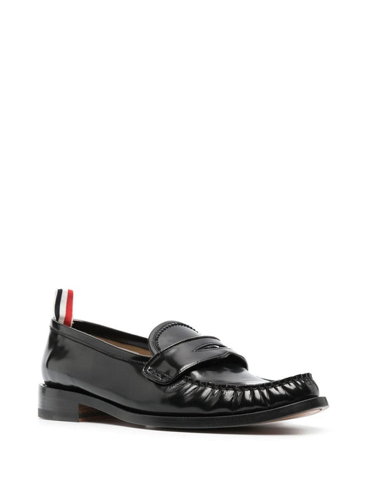 penny-slot leather loafers