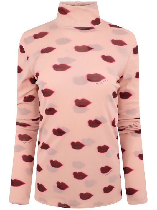 lips-print long sleeve top