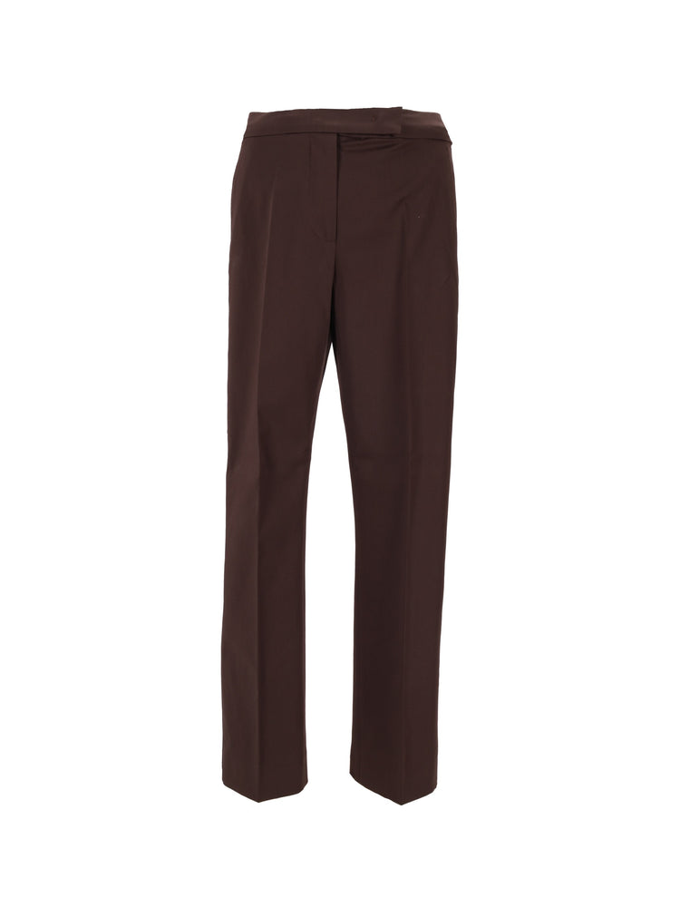 Okra cotton satin trousers