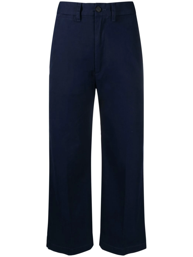 wide-leg cropped chinos