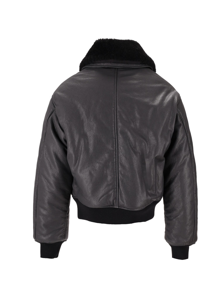 VESTE ZIPPEE EN CUIR