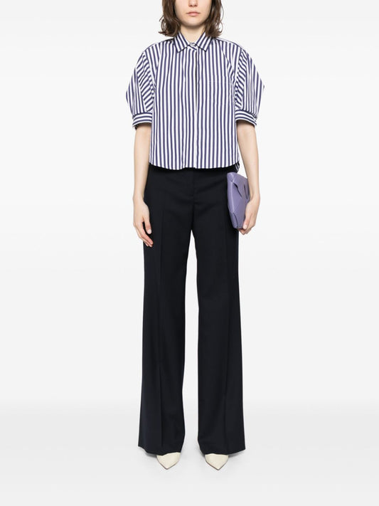 flared cotton trousers