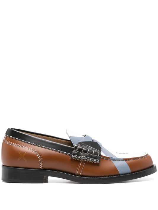 colourblock leather loafers