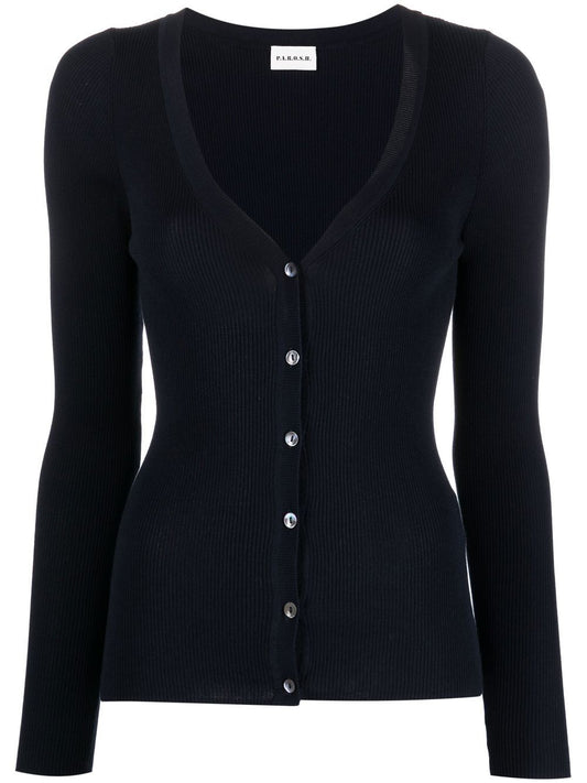 ribbed-knit cardigan