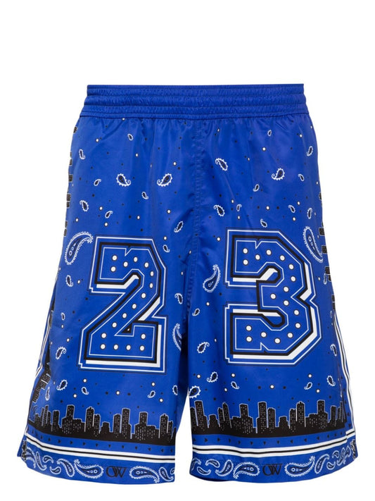 bandana-print surfer swim shorts