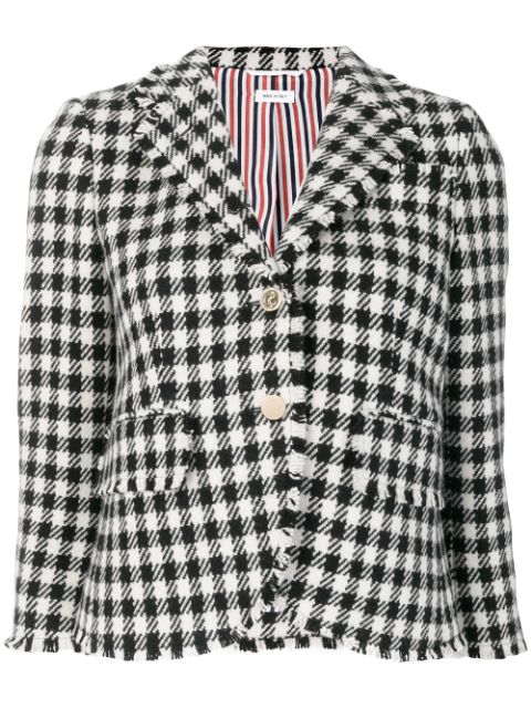 THOM BROWNE jacket check black white