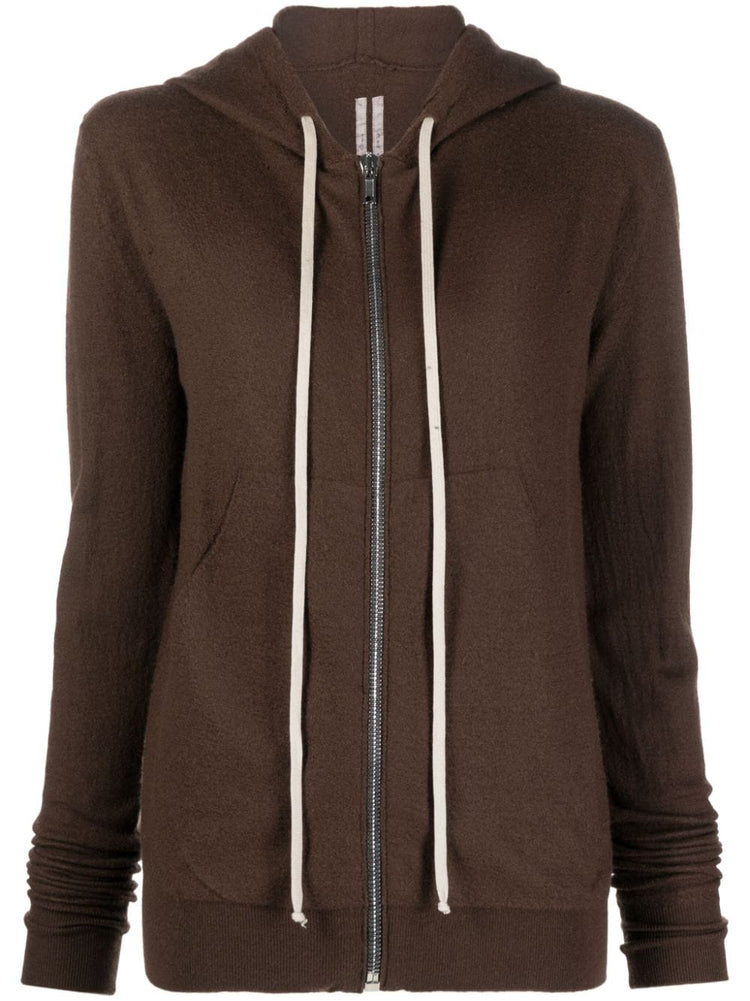 RICK OWENS zip-up cashmere hoodie