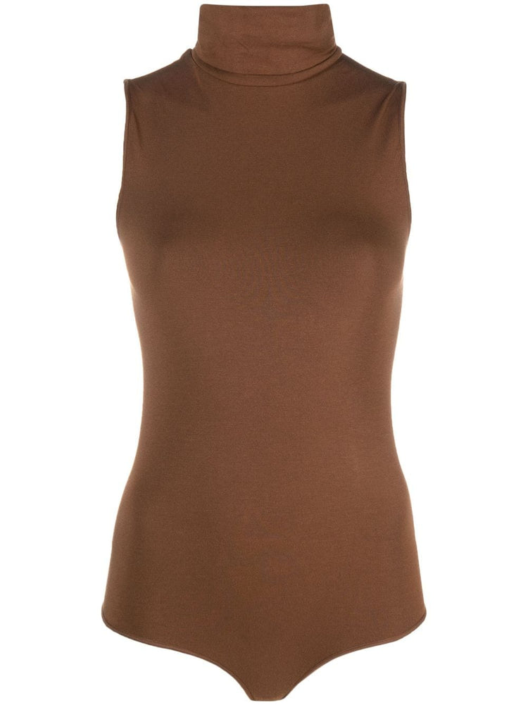 roll-neck sleeveless bodysuit
