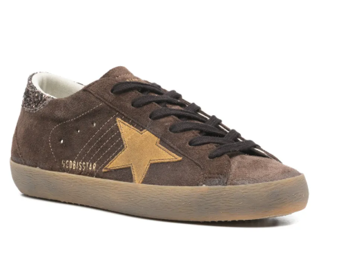 SUPER-STAR SUEDE UPPER TOE TONGUE AND STAR GLITTER HEEL