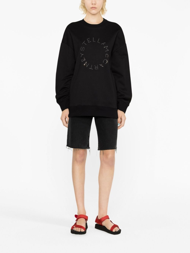 STELLA McCARTNEY rhinestone-embellished logo sweatshirt