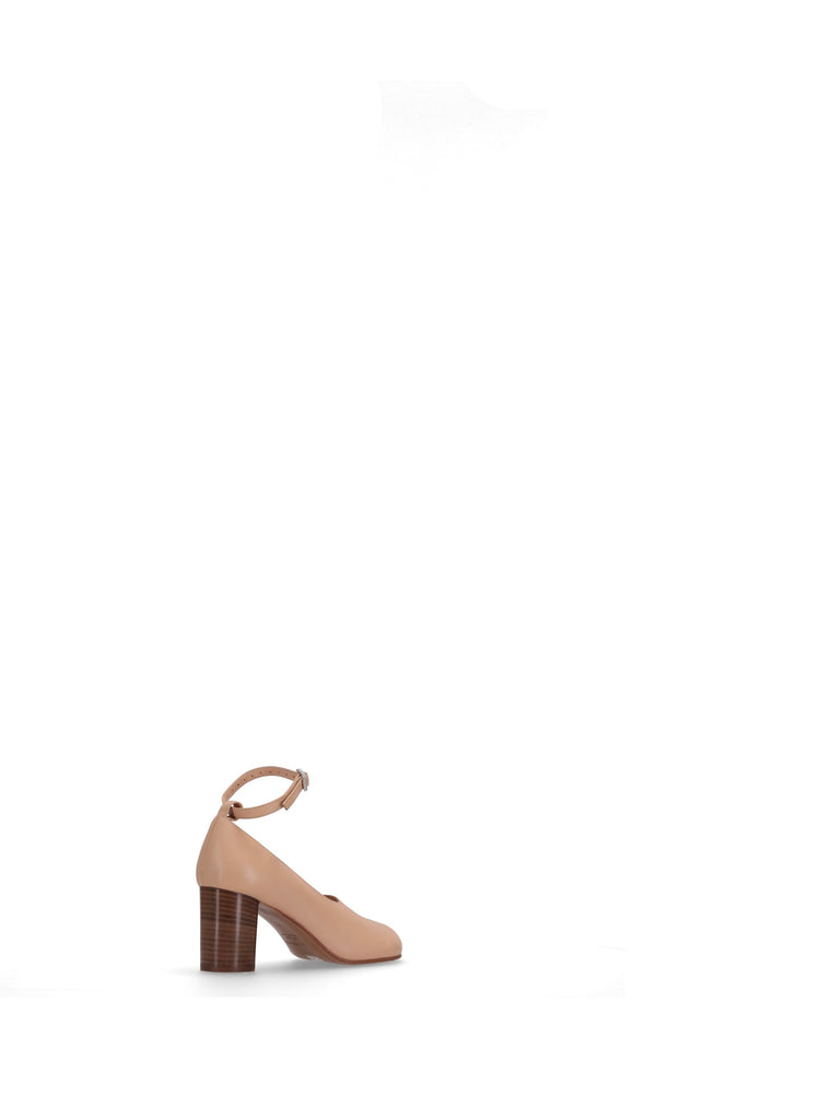 OBLIQUA BLOCK HEEL PUMPS - Calfskin Leather