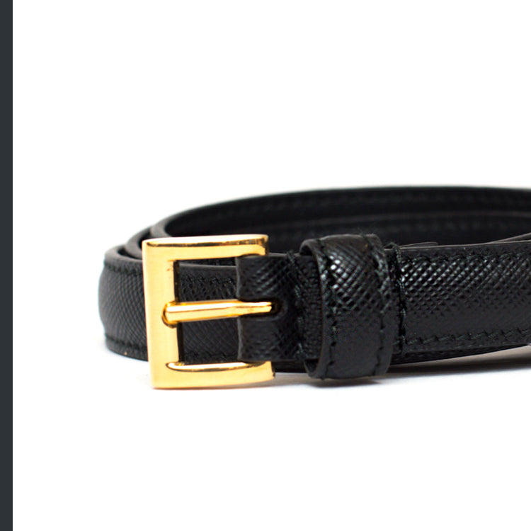 PRADA 1cm saffiano leather belt black
