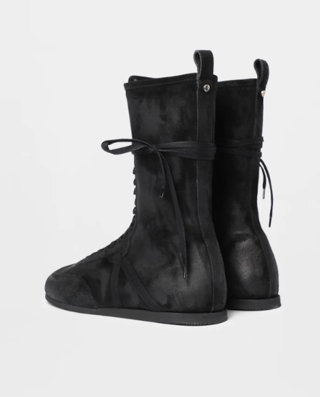 FIDES SOFT HIGH-TOP BOXING SNEAKERS CALF SUEDE SKI