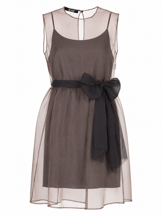 LA ROSE vestito con sottoveste MORO