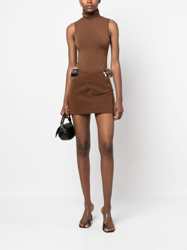 roll-neck sleeveless bodysuit