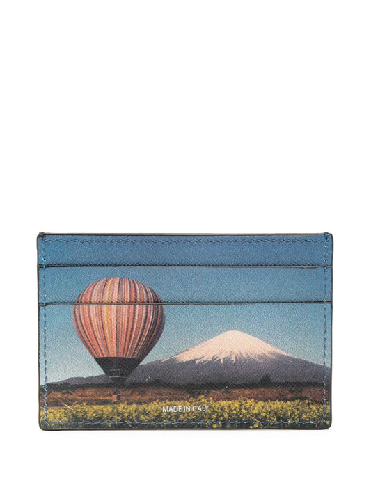 Stripe Balloon Mount Fuji-print card holder