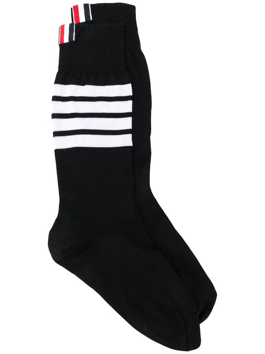 MID CALF SOCKS W/ 4 BAR IN LIGHTWEIGHT COTTON