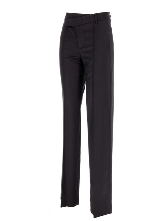 VANJA REGULAR FIT TROUSERS WITH ASYMMETRIC WAISTBA